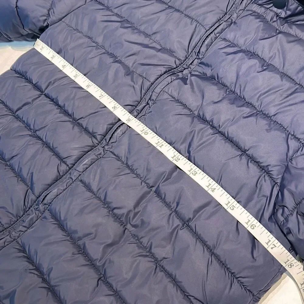 Gymboree Reversible Puffer Jacket Coat Red Blue Sz Medium 7-8 Hood Zip Front - Picture 9 of 10
